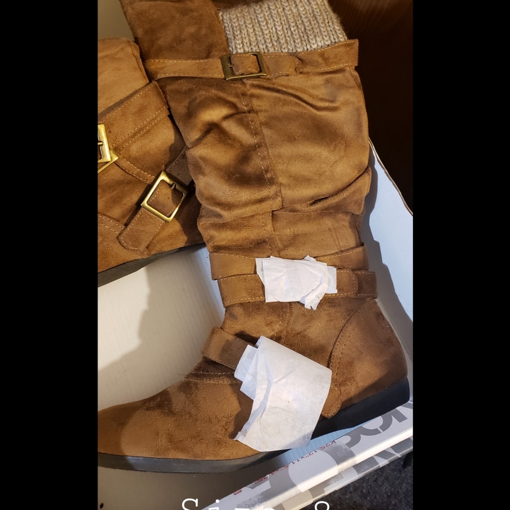 Bongo faux suede knee hi boot